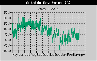 Dew Point: 1 Year History